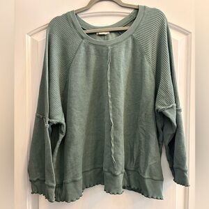 Altar'd State Green Textured Sweater Top
